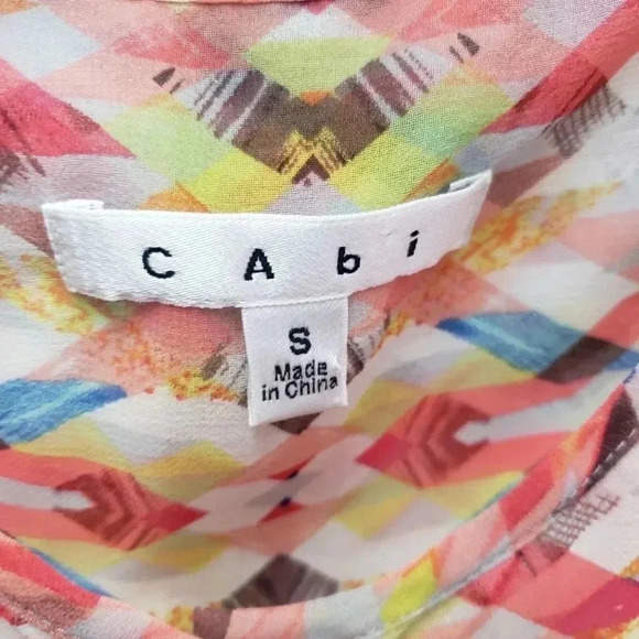 CAbi Style 760 Sheer Avery Aztec Tunic Button Down Top - Picture 4 of 6